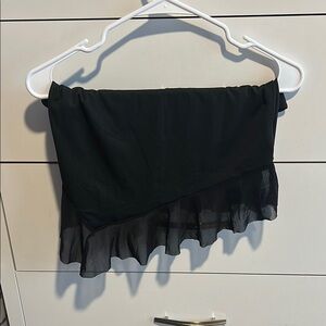 Black Ruffled Tube Top
